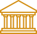 Icône d'un bâtiment de style classique avec colonnes et fronton.