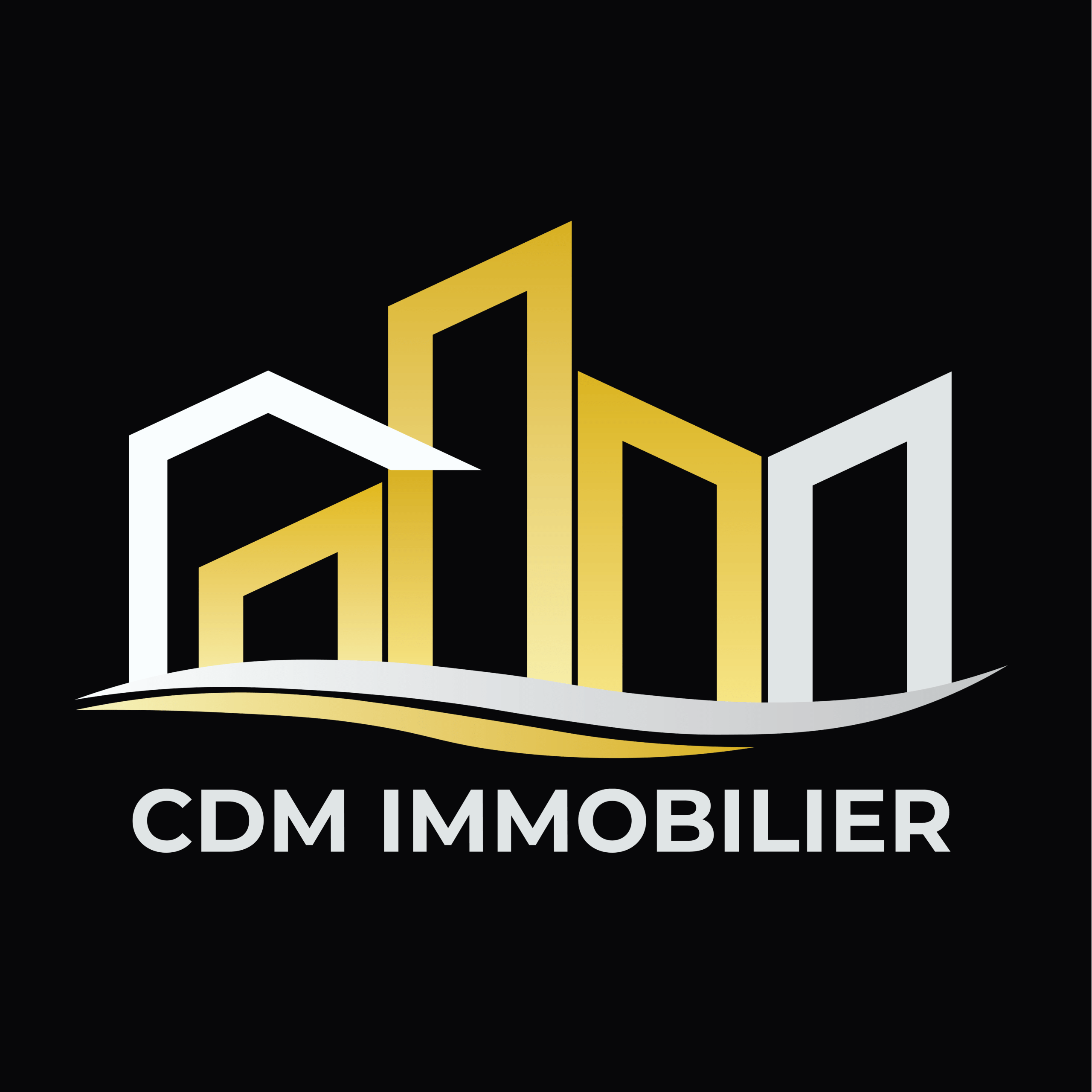 Logo CDM IMMOBILIER Fond noir xpx png